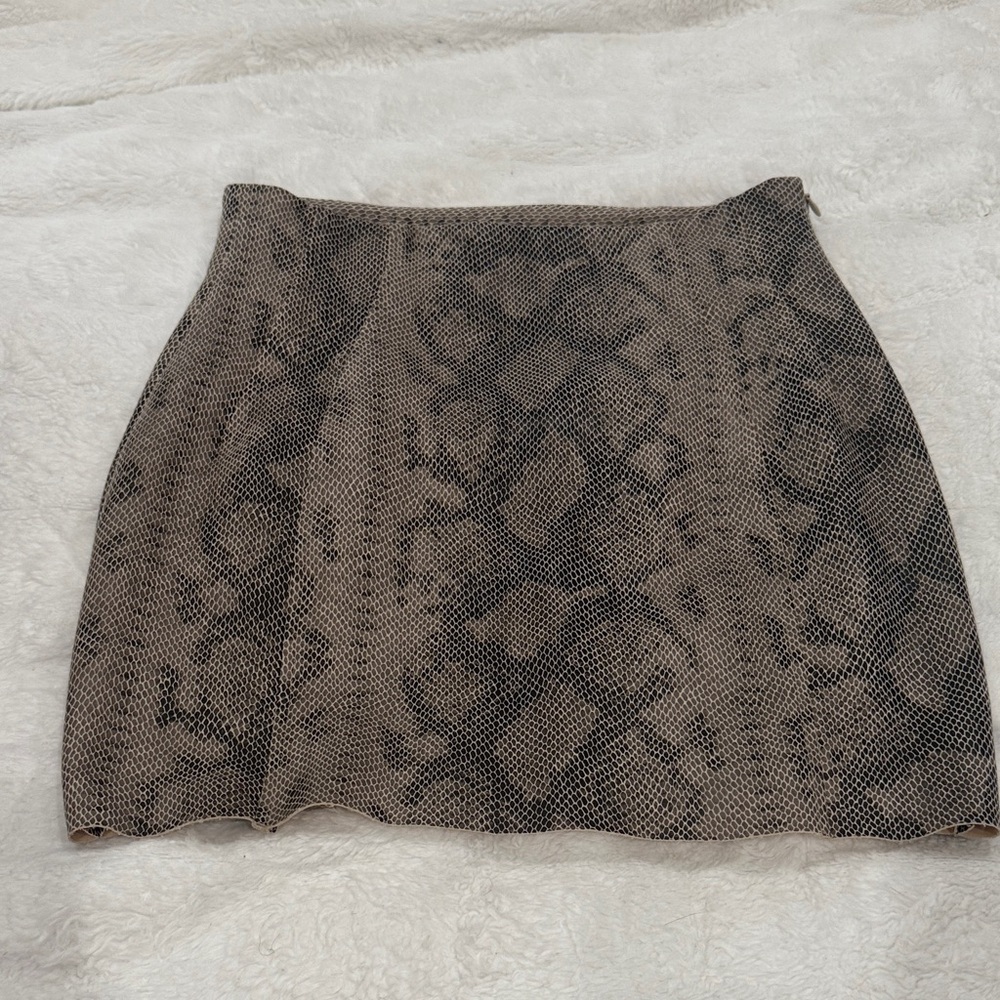 Zara Brown Snake Print Mini Skirt